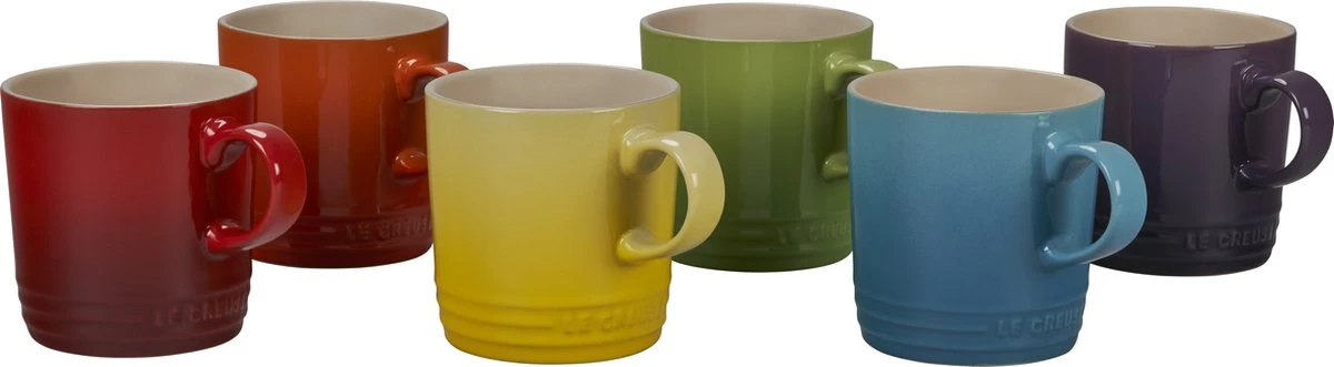 Le Creuset Set Van 6 Mokken 350 Ml Regenboog Kleuren 4 Le Creuset Set Van 6 Mokken 350 Ml Regenboog Kleuren - Afbeelding 2