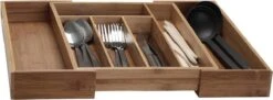 Excellent Houseware Bestekbak Hout Uitschuifbaar