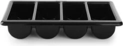 Hendi Bestekbak Horeca - 4 Vakken - Zwart - GN 1/1 - 530x325x(H)10cm - Bestekbak Kunststof -Merkloos Winkel 1200x449 1