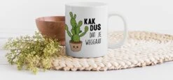 Mok - Koffiemok - Spreuken - Quote - 'Kak Dus Dat Je Weggaat' - Baan - Mokken - 350 ML - Beker - Koffiemokken - Theemok - Mok Met Tekst -Merkloos Winkel 1200x557