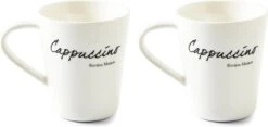 Riviera Maison Classic Cappuccino Mug - Cappuccino Kopjes - Porselein Mokken Set Van 2 - 200 Ml