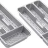 2x Stuks Bestekbakken/bestekhouders 4-vaks Grijs - 33 X 18 X 4 Cm - Keuken Opberg Accessoires 2 2x Stuks Bestekbakken/bestekhouders 4-vaks Grijs - 33 X 18 X 4 Cm - Keuken Opberg Accessoires -Merkloos Winkel 1200x586