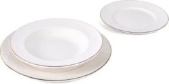 LeRijn® Serviesset Deventer 8 Persoons - 24 Delig - Licht Crème Wit Met Gouden Rand En Motief - Dinerborden - Soepborden - Dessertborden - Borden Servies - Bordenset -Merkloos Winkel 1200x598 2