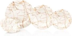 Merkloos Winkel 37 TAC 24-delig Serviesset 6 Personen - Valerio Borden Marmer Serviesborden