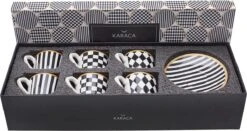 Karaca Chekers Set Van 6 Koffiekopjes 80 Ml -Merkloos Winkel 1200x637