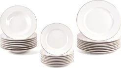 LeRijn® Serviesset Deventer 8 Persoons - 24 Delig - Licht Crème Wit Met Gouden Rand En Motief - Dinerborden - Soepborden - Dessertborden - Borden Servies - Bordenset -Merkloos Winkel 1200x671 1