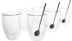 Vaja® Koffieglazen Set – Theeglazen Met Lepel – 350 Ml- Dubbelwandig - Cappuccino Glazen – Latte Macchiato Glazen - Theeglas 6 Stuks -Merkloos Winkel 1200x691
