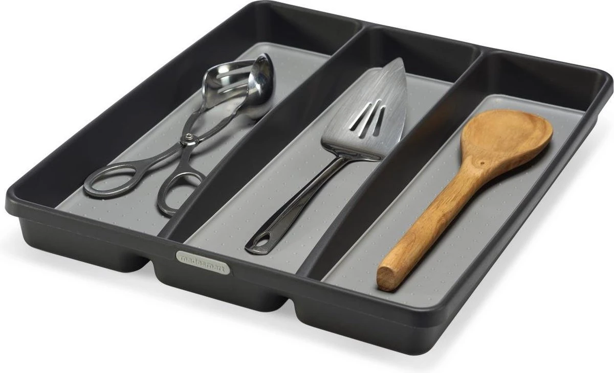 Madesmart Bestekbak - Besteklade 3 Vakken - Antraciet 3 Madesmart Bestekbak - Besteklade 3 Vakken - Antraciet