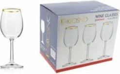 Krosno Wijnglas Goldline - 25 Cl - Transparant Goud - 6 Stuk(s)