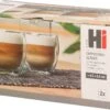 HI Set Van 2x Stuks Dubbelwandige Koffieglazen/theeglazen 250 Ml - 25 Cl - Thee/koffie Drinken - Glazen Voor Thee En Koffie