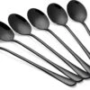 Set Van 6 Lange Ovale Lepels - Latte Macchiato - Dessertlepels - 19,5cm - Sorbetlepels - IJslepels - Theelepels - Zwart -Merkloos Winkel 1200x746