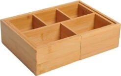 Verstelbare Lade Organizer - Voor Bestek/Keuken/Bureau/Make-Up/Accessoires – Uitschuifbare Lade Inzet Verdeler - Opbergbak Doos - Verstelbaar In 5 Of 7 Compartimenten - Duurzaam Bamboe Hout -Merkloos Winkel 1200x754 1
