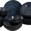 Palmer Serviesset Lester Stoneware 6-persoons 24-delig Zwart Blauw -Merkloos Winkel 1200x770 4