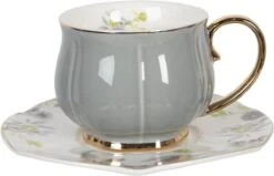 Clayre & Eef Kop En Schotel Set Van 6 250 Ml Meerkleurig Porselein Rond Bloemen Servies Cadeau Voor Haar Cappuccino -Merkloos Winkel 1200x772 4