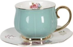 Clayre & Eef Kop En Schotel Set Van 6 250 Ml Meerkleurig Porselein Rond Bloemen Servies Cadeau Voor Haar Cappuccino -Merkloos Winkel 1200x779 3