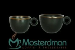 Cappuccinokopje - 200ml - Mosterdman - 6 Kopjes Mat Zwart Gloomy -Merkloos Winkel 1200x796 5