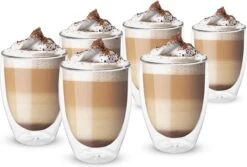 Vaja® Koffieglazen Set – Theeglazen Met Lepel – 350 Ml- Dubbelwandig - Cappuccino Glazen – Latte Macchiato Glazen - Theeglas 6 Stuks -Merkloos Winkel 1200x811 1