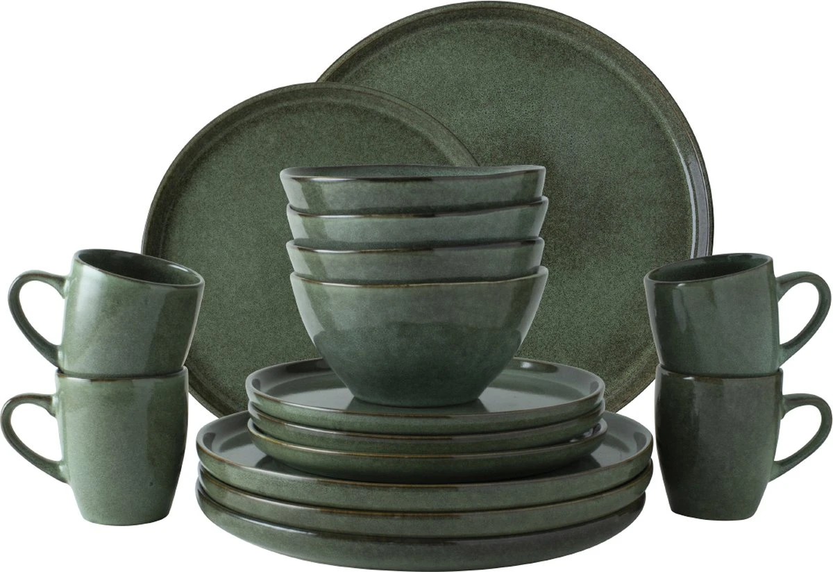 Dutch Rose Serenity - Dutch Rose Set 16 Delig Servies Groen 3 Dutch Rose Serenity - Dutch Rose Set 16 Delig Servies Groen