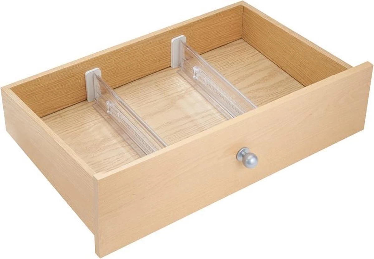 IDesign Ladeverdeler Uitschuifbaar 2 Stuks Transparant - Transparant - Klaar Voor Gebruik, Verstelbaar, Uitschuifbaar 3 IDesign Ladeverdeler Uitschuifbaar 2 Stuks Transparant - Transparant - Klaar Voor Gebruik, Verstelbaar, Uitschuifbaar