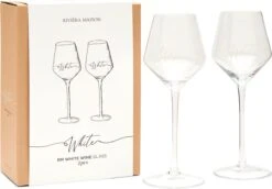 Riviera Maison Wijnglazen Witte Wijn - RM White Wine Glass - Transparant - Set 2 Stuks -Merkloos Winkel 1200x834