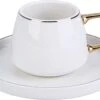 Karaca - Saturn Gold Turkse Koffiekopjes, Mokkakopjes Set - Porselein - Voor 6 Personen, 12-delig, Wit En Goud, 6 Espressokopjes En 6 Schoteltjes - Koffieservies -Merkloos Winkel 1200x845