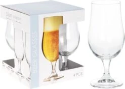 Merkloos Bierglas - 37cl - Set 4 Stuks