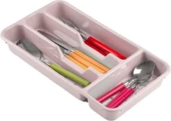 Bestekbak/bestekhouders 4-vaks Roze - 33 X 18 X 4 Cm - Keuken Opberg Accessoires