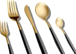 LuZana - Bestek Set Goud - 30-delig - Bestekset 6 Persoons - Goud/zwart - Bestek - Borden - Bestekset Zwart -Merkloos Winkel 1200x859 3