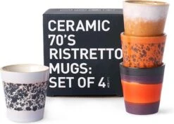 HKliving Ristretto 70`s Style Ceramic - Set Van 4 -Merkloos Winkel 1200x861 1