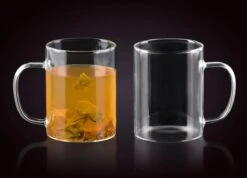 Affekdesign - Set Van 2 Glazen Koffie/theetassen Met Oor -430ml