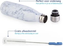 TIGR The Original - Drinkfles - Thermosfles - RVS - 500ml - Marmer - Met Afwasborstel -Merkloos Winkel 1200x874