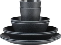 Mepal - Serviesset Bloom 8-delig – Geschikt Als Stijlvol Buitenservies - Pebble Black – Ideaal Voor Buiten En Binnen – Licht In Gewicht -Merkloos Winkel 1200x888 2