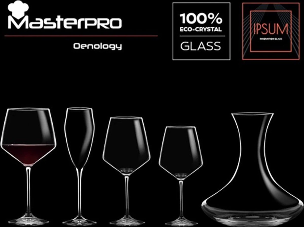 Masterpro Witte Wijnglazen 390ml - Onbreekbaar-Kristalhelder Glas - 2 Stuks 4 Masterpro Witte Wijnglazen 390ml - Onbreekbaar-Kristalhelder Glas - 2 Stuks - Afbeelding 2