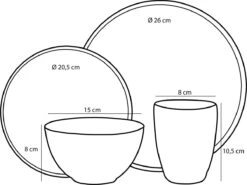 Mica Decorations Tabo Serviesset 4 Persoons - Grijs -Merkloos Winkel 1200x900 187
