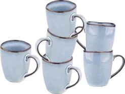Koffiekopjes - Cappuccino Kop - Theemok - Koffiebeker - Blauw - 320ml - Set Van 6 -Merkloos Winkel 1200x904 2