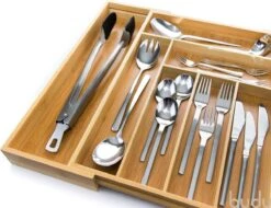 Budu Uitschuifbare Bamboe Bestekbak #43 (43 Cm Diep) - Bestekcassette Hout - Besteklade - 43 X 32,2 - 53 Cm - 6/8 Vakken -Merkloos Winkel 1200x923 2