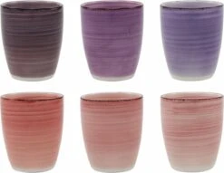 Tavola - Koffiemokken - Zonder Oor - Kleurrijk - Aardewerk - 160Ml - 6 Stuks - Ibizia -Merkloos Winkel 1200x927 6