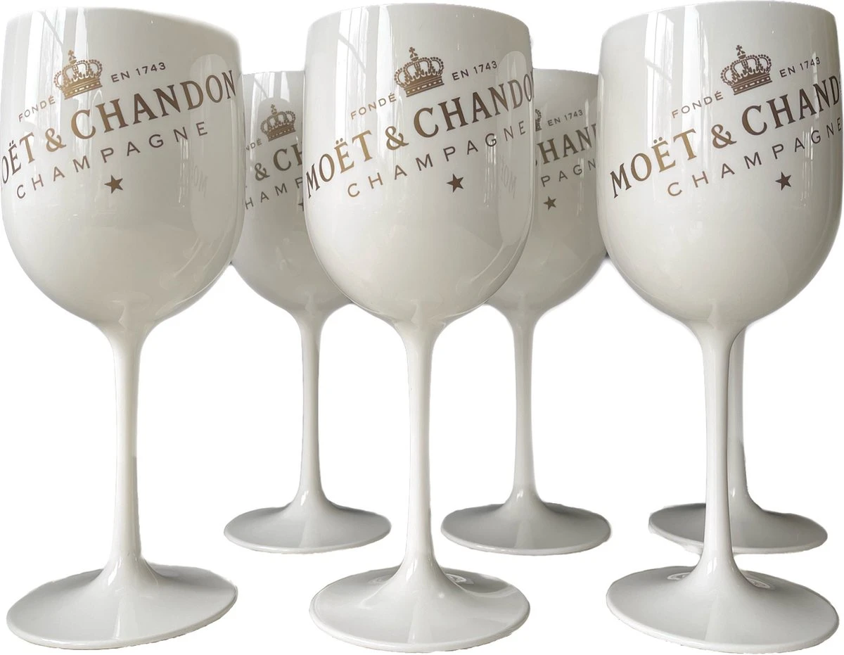 Moët & Chandon Ice - 6 Stuks Champagne Glazen (Wit) - Acryl 3 Moët & Chandon Ice - 6 Stuks Champagne Glazen (Wit) - Acryl