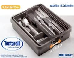 Tontarelli Mixy Verstelbare Bestekbak Met Dubbele Tray B 31,7 Tot 55 X L 41,8 X H7,7 Cm - Antraciet -Merkloos Winkel 1200x940 2
