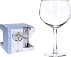 Merkloos Gin Tonic Glazen 650ml - Set 4 Stuks