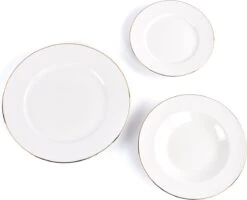 LeRijn® Serviesset Deventer 8 Persoons - 24 Delig - Licht Crème Wit Met Gouden Rand En Motief - Dinerborden - Soepborden - Dessertborden - Borden Servies - Bordenset -Merkloos Winkel 1200x972 7