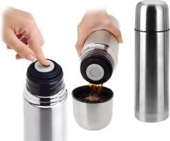 Excellent Basis Thermoskan | Isolatiekan Bullet 0.75 Ltr | Roestvrijstale Drinkbeker | Zilver -Merkloos Winkel 1200x996