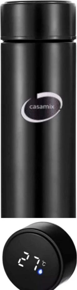 Merkloos Waterfles -Met Logo Casamix- Slimme Waterfles, Thermoskan (0,5L) Met LED Functie - Temperatuur Aflezen -Zwart - Thermosbeker - Isoleerfles - Thermoskan - Bidon Drinkfles - Koffiebeker - Drinkflessen - RVS - Smart Thermos -Merkloos Winkel 320x1200 1