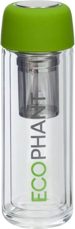 Ecophant Tea-To-Go Bottle - Dubbelwandige Theebeker – Drinkfles Voor Losse Thee – Met RVS Infuser – Inclusief Thee Zeef – Glas - 330 Ml -Merkloos Winkel 397x1200 3