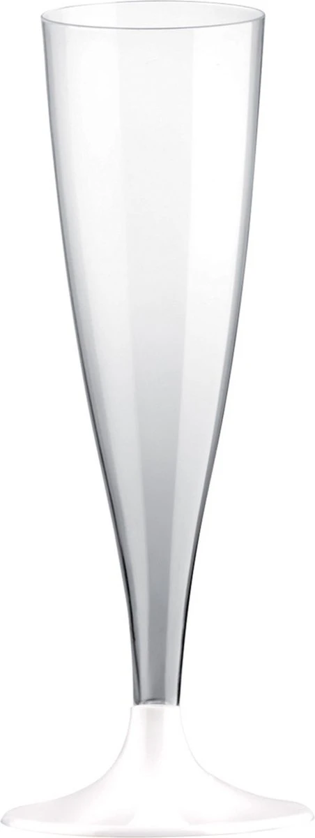 Santex Champagneglazen Kunststof 140 Ml Met Witte Voet - Set 50x Stuks 4 Santex Champagneglazen Kunststof 140 Ml Met Witte Voet - Set 50x Stuks - Afbeelding 2