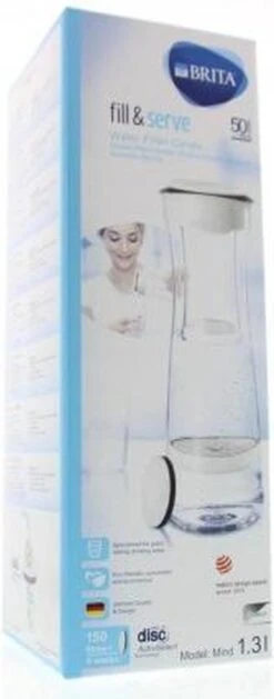 BRITA - Fill&Serve Waterfilterkaraf - 1,3L - Wit Grafiet - Inclusief 1 MicroDisc Waterfilter -Merkloos Winkel 471x1200