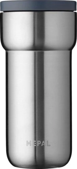 Mepal Isoleerbeker Ellipse 375 Ml – Houdt Je Drankje 4 Uur Warm En 8 Uur Koud – Natural Brushed – Koffiebeker To Go – Lekdicht – Thermosbeker