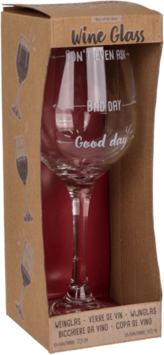 Out Of The Blue Grappig Wijnglas Met Tekst - Wijncadeau Voor Vrouwen - Cadeau Sinterklaas Kerst Verjaardag - Wijnglas Met Wijnhumor En Print: Good Day, Bad Day, Don’t Even Ask 7 Out Of The Blue Grappig Wijnglas Met Tekst - Wijncadeau Voor Vrouwen - Cadeau Sinterklaas Kerst Verjaardag - Wijnglas Met Wijnhumor En Print: Good Day, Bad Day, Don’t Even Ask - Afbeelding 5