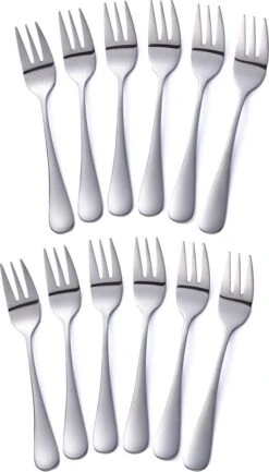 Alheco 12 Gebaksvorkjes - RVS - Kleine Vorkjes Set - Zilver