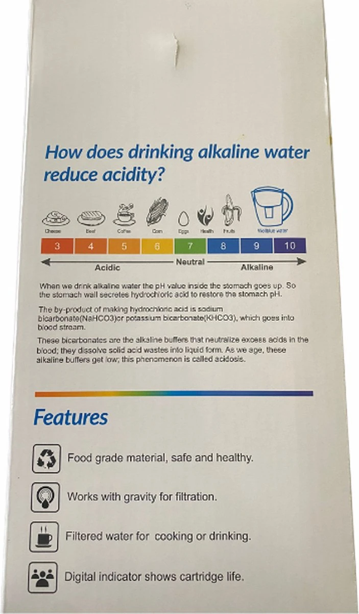 Alkaline WaterFilterkan - AlkaKan Voor Alkalisch/ Basisch Water | Met GRATIS PH-testpapier 7 Alkaline WaterFilterkan - AlkaKan Voor Alkalisch/ Basisch Water | Met GRATIS PH-testpapier - Afbeelding 5